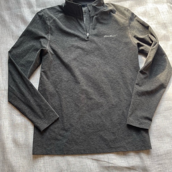 Eddie Bauer Charcoal Quarter-Zip Pullover - Picture 1 of 4